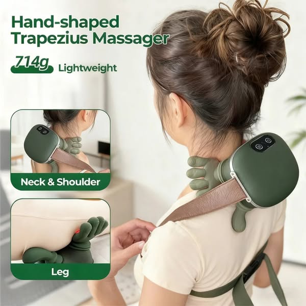 Vexalunes Portable Neck & Shoulder Massager with Heat Therapy